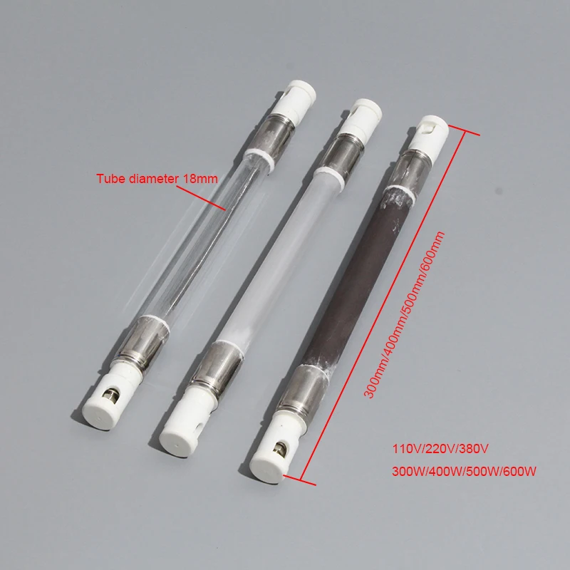 LUJINXUN 220V Electric Oven Heating Pipe 300W/400W/500W/600W Quartz Infrared Heater Lamp 2pcs/lot