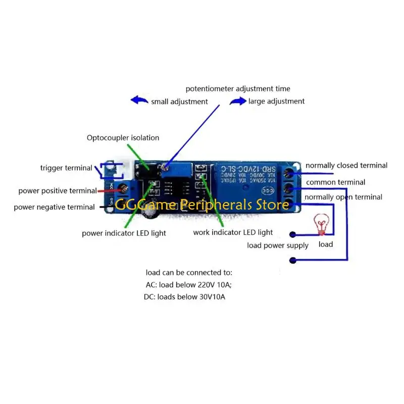 U55B High Precise NE555 Timer Relays 5V/12V Selectable Stable Operation From -20℃~80℃ For Automation Equipment And DIY Projects
