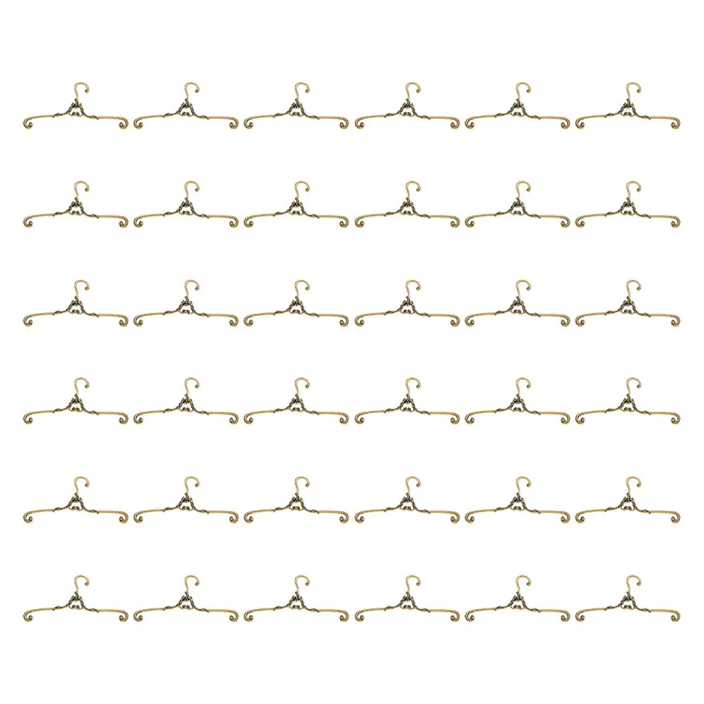 

48Pcs Mini Metal Clothes Hangers Vintage-Inspired Dollhouse Wardrobe Organizers for Realistic Interior Decoration Displays