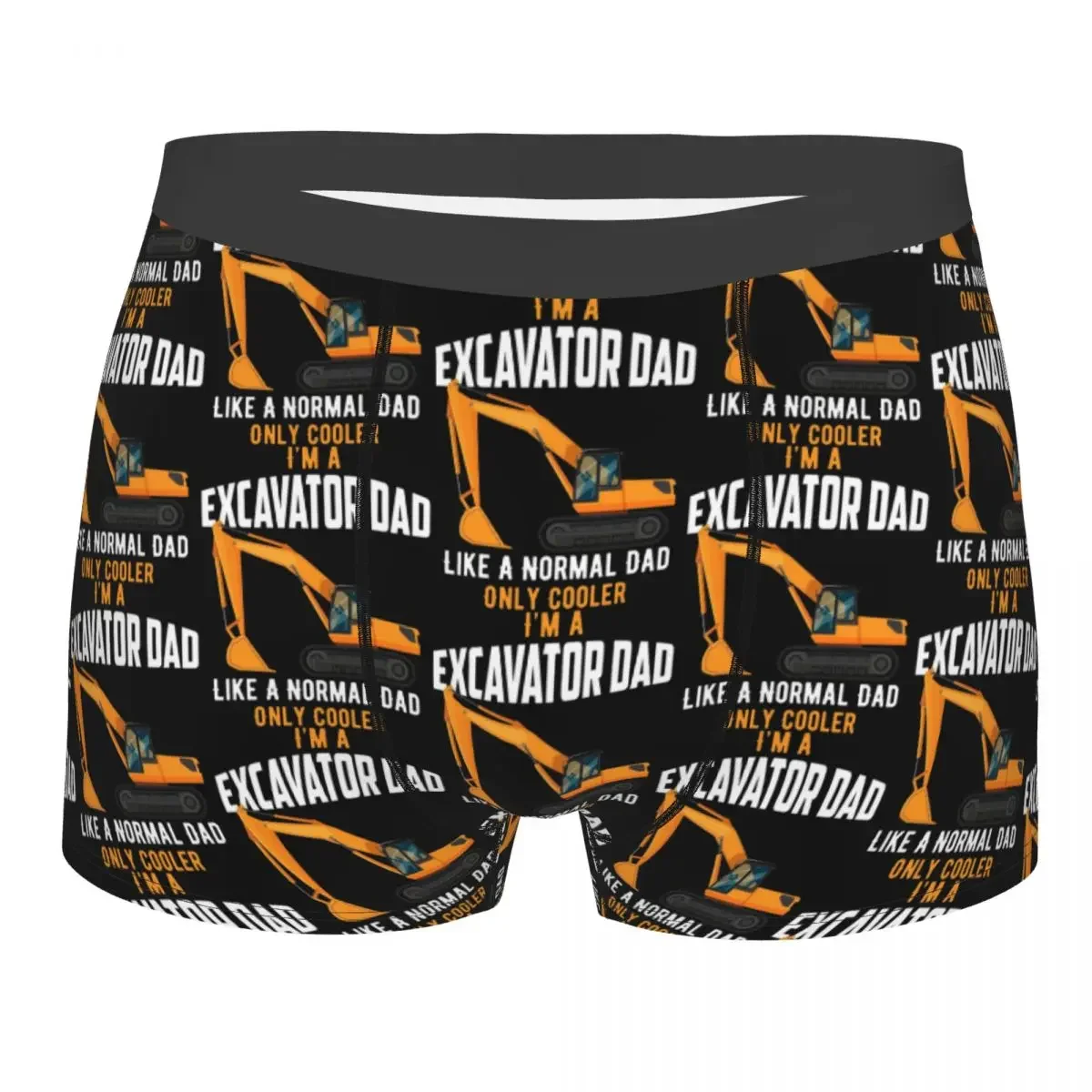 I'm A Excavator Dad Men Printed Boxer Briefs Underwear Heavy Equipment Highly Breathable Top Quality Gift Idea