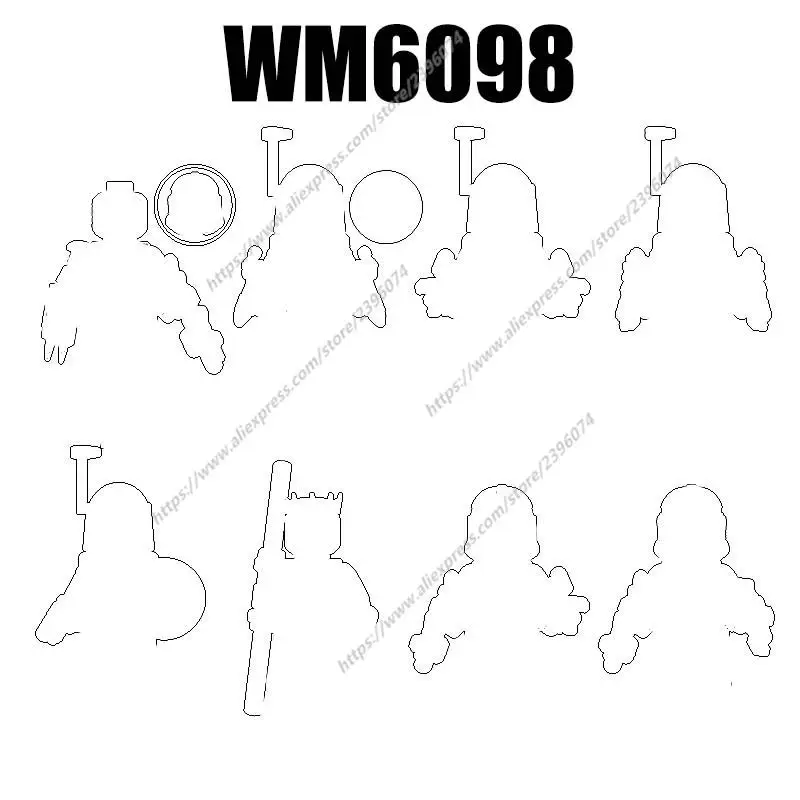 Wm6098 Action Figures Film Accessoires Bouwstenen Stenen Speelgoed Wm2025 Wm2026 Wm2027 Wm2028 Wm2029 Wm2030 Wm2031 Wm2032