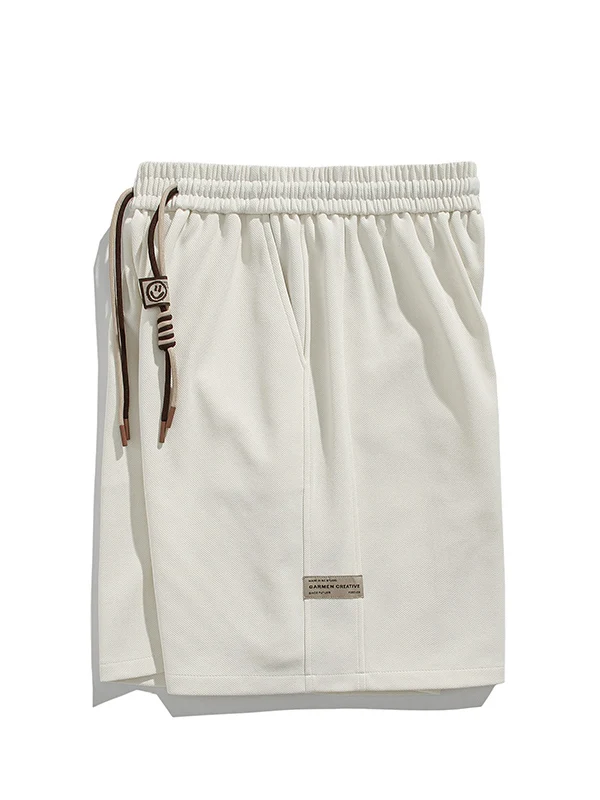 

Летние трендовые мужские повседневные брюки-шорты до колен в стиле INS, однотонные, в стиле Харадзюку, молодежные, прямого кроя, с эластичным поясом