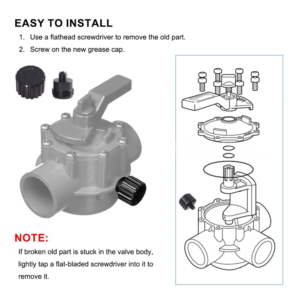 For Jandy 2133 Compatible Rebuild Kit for Pool Valves with Grease Cup and O Ring Components for 2 Port and 3 Port Valve Types
