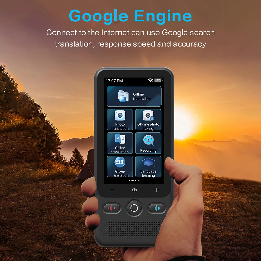جهاز مترجم اللغة المحمول T18 مع 138 لغة ترجمة صوتية في الوقت الحقيقي مترجم فوري محمول