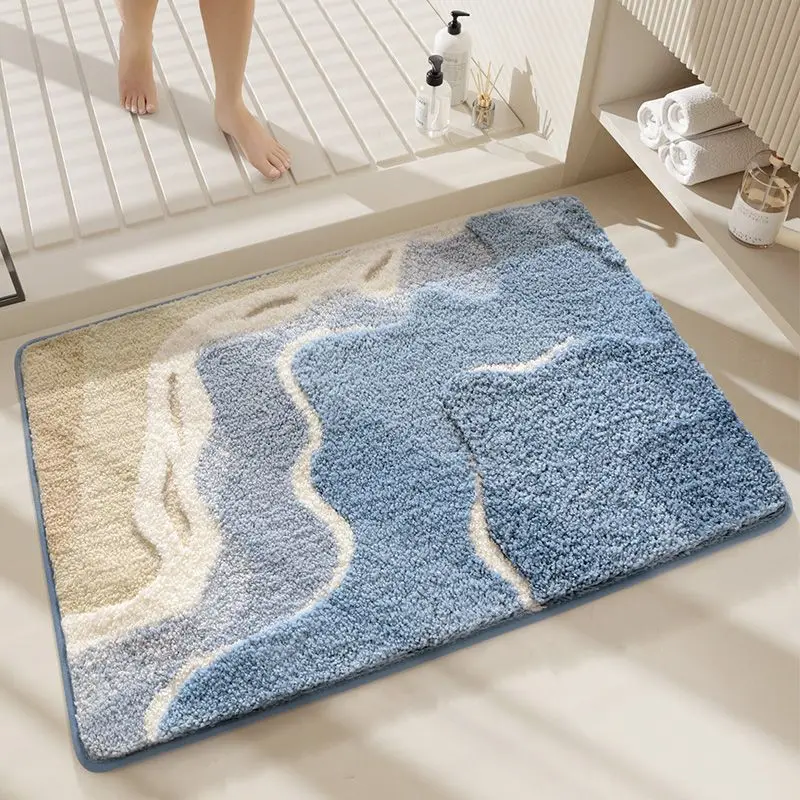 Simple Bathroom Absorbent Mat Stain-Resistant Carpet Bathroom Entrance Mat