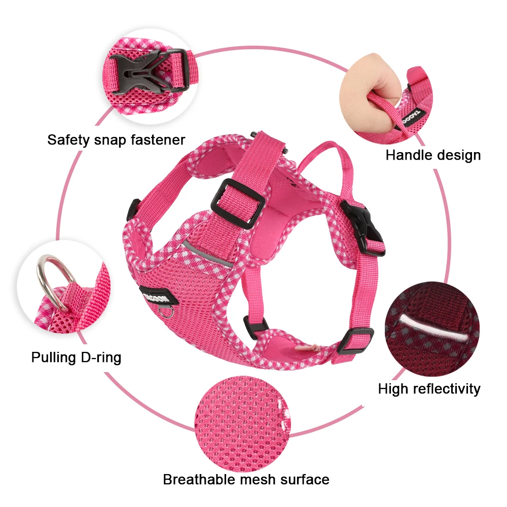 Ultra Light Soft Dog Harness And Leash Set Breathable Mesh Vest_voghion.com