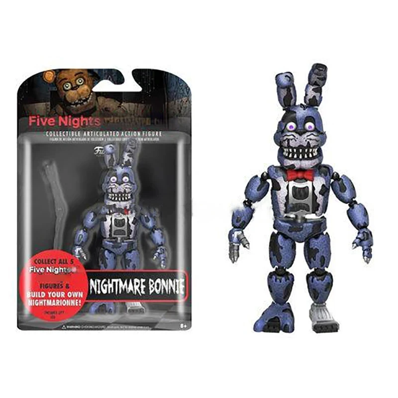 14CM FNAF Figures Nightmare Freddy Bonnie Foxy Chica Action Figure Movable Blacklight Freddy Frostbe PVC Model Collection Toys