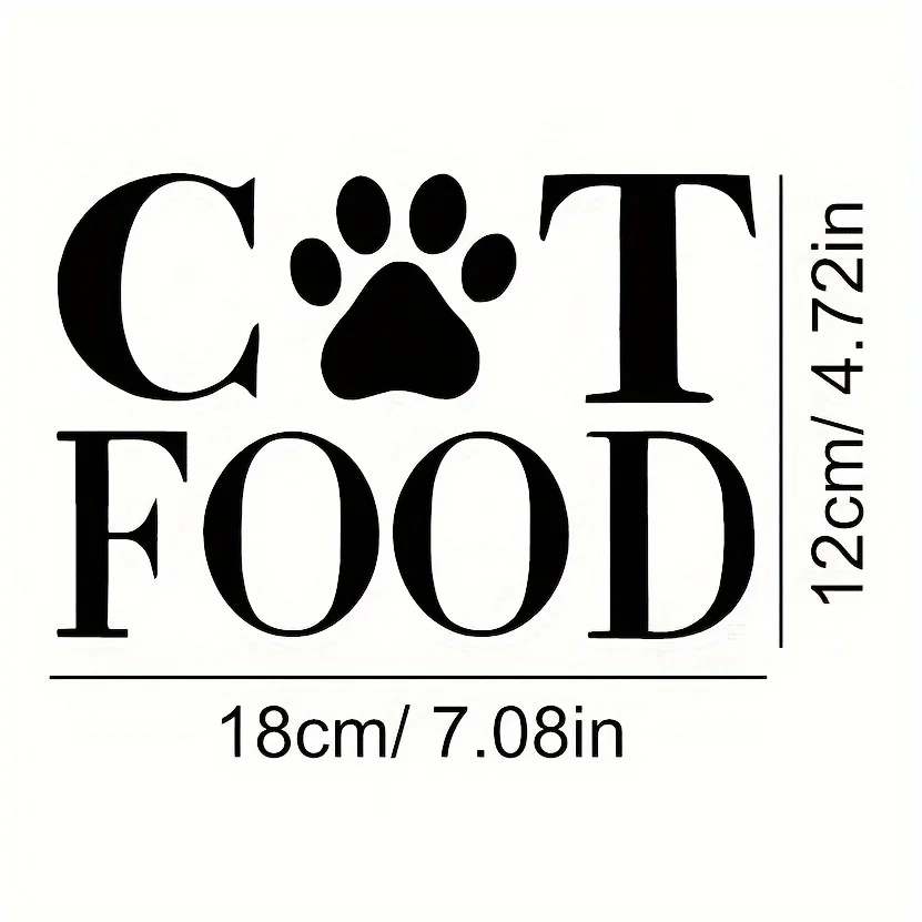 CAT FOOD Vinyl Sticker, New Hollow Design, Waterproof Self-adhesive Decal for Cat Food Storage Container, Box & Wall Decor