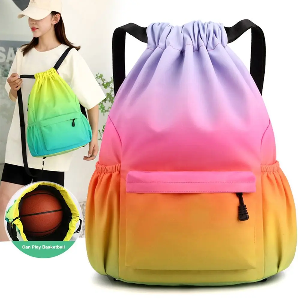 

Simple Waterproof Gym Backpack Large Capacity Gradient Color Gym Bag Premium Multi-functional Sports Bag for Women Men