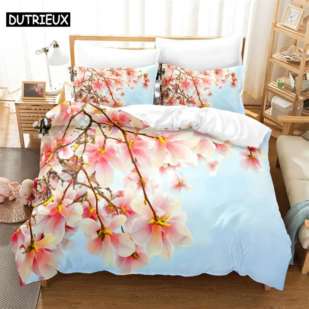 

Fresh Flowers Queen Bedding Set Duvet Cover Kids Bedroom Bed Set Comforter Cover Set King Size Duvet Cover Set Bedding Sets