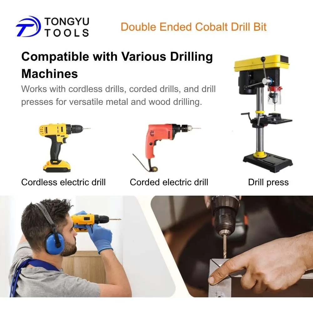 Doppelendige Kobaltbohrer 3,2-5,5mm M35 HSS Co5% Stubby Spiralbohrer für Edelstahl und Hartmetalle – Detail 7