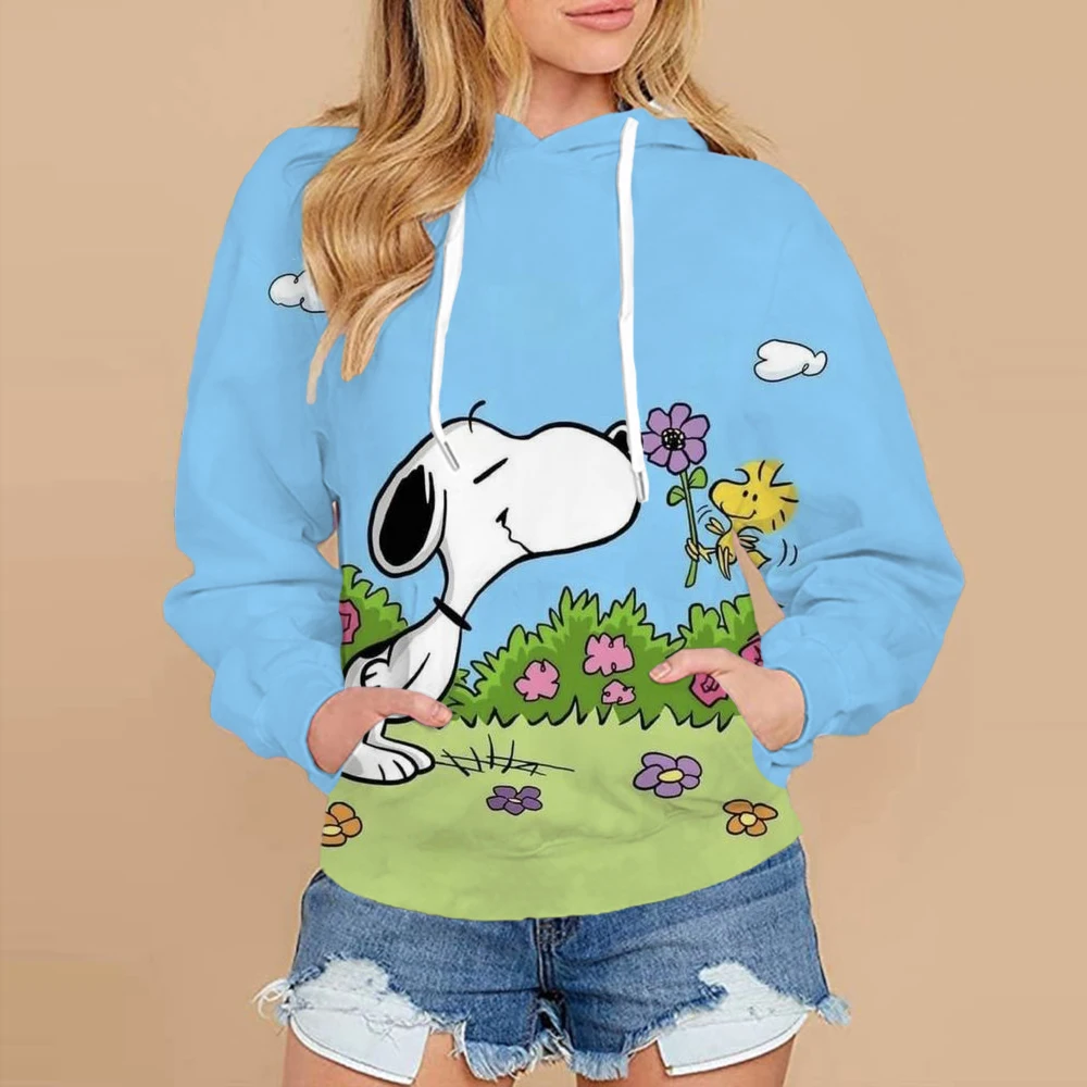 Snoopy Cartoon Women Sweatshirts Fashion Streetwear Hoodie Music Lover Gift Cartoon Snoopy Street Style Women Sweatshirt Hoodies