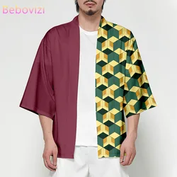 6XL 5XL 4XL Plus Size Anime Japanese Tanjiro Samurai Kimono of Men Women Cardigan Haori Obi Asian Cosplay Clothes Haori Tomioka