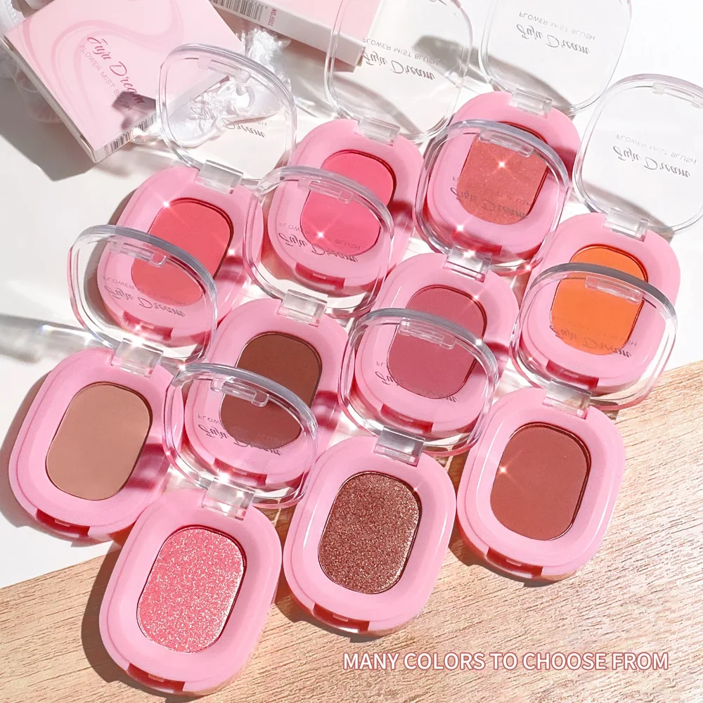 Monochrome Matte Blush Powder,Natural Nude Cheek Rouge,Brightening Long-Lasting Waterproof,Easy Apply,Safe Xmas Halloween Makeup
