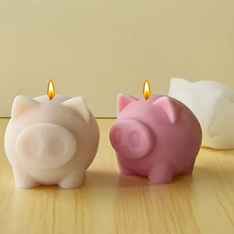 1 Stück, DIY kleine Schweineform Duftkerze Silikonform Harzform Gips Kuchen Dekoration Display Stück handgefertigte Seife