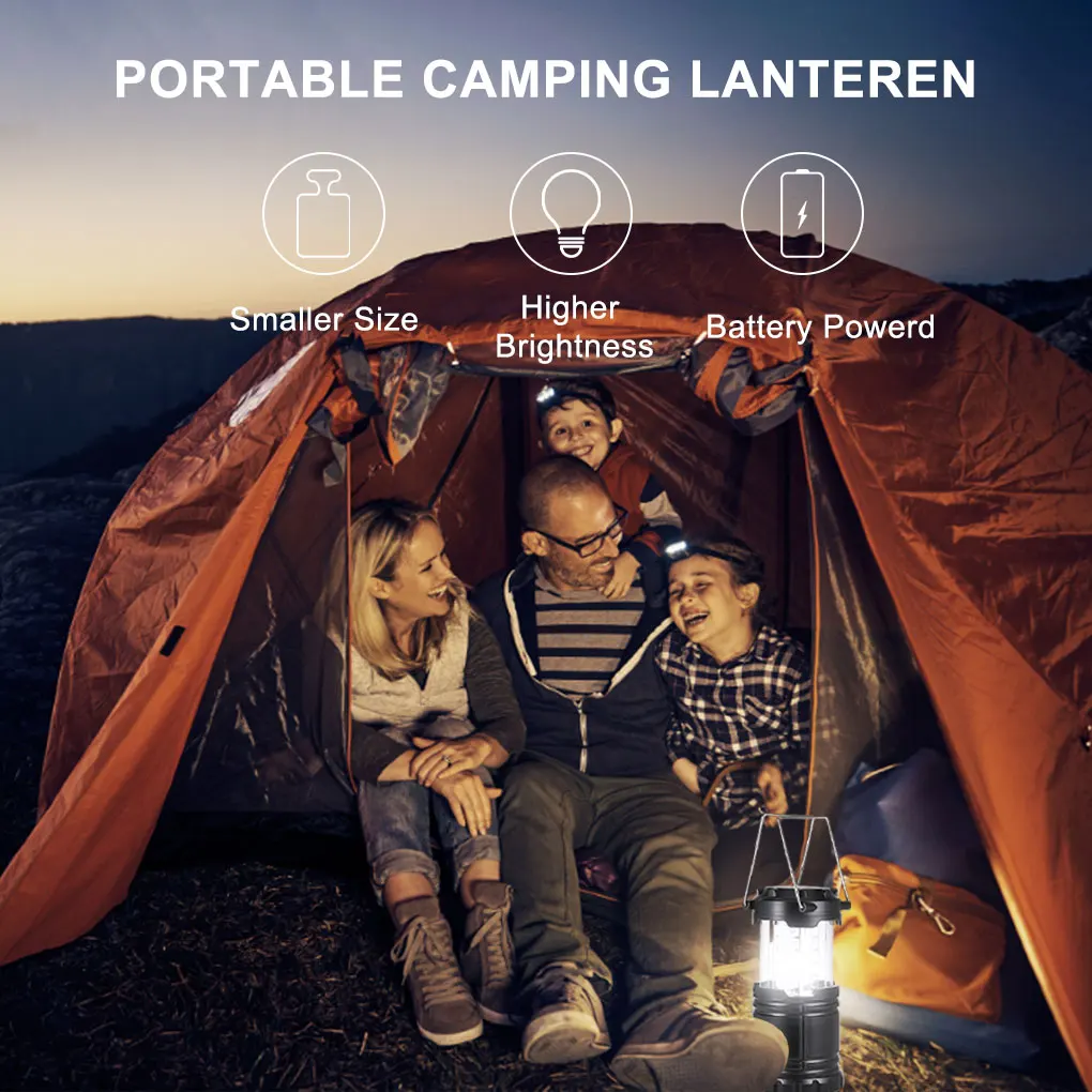 Tent Lamp Camping Lantern Waterproof Torch Battery Light Flashlight