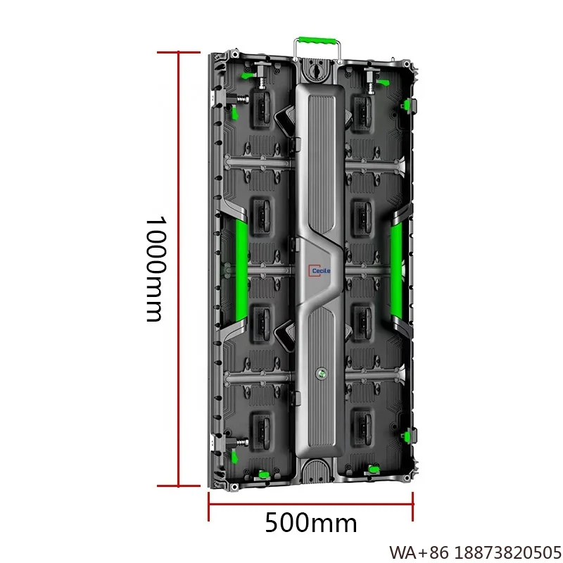 شاشة LED خارجية عالية التحديث P2.976 P4.81 500x1000mm تأجير شاشات الإعلان الخارجية خزانة لوحة ملونة كاملة