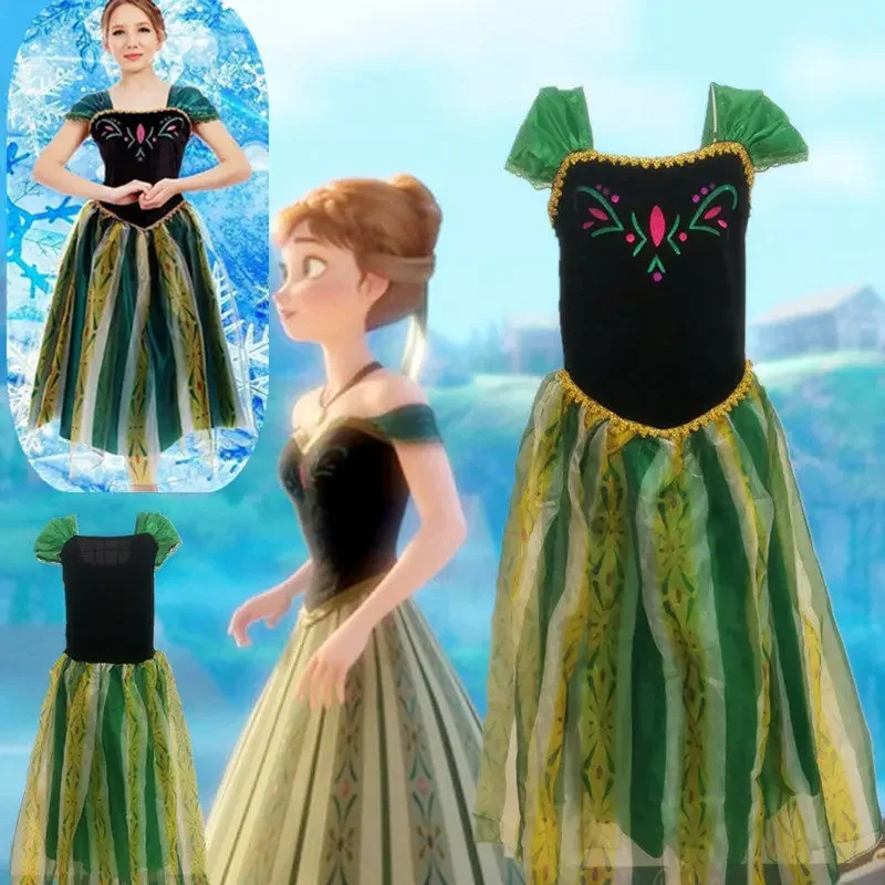 

CosplayDisney Adult Women's Halloween Cospaly Forzen Princess Anna Costume Carnival Party Performance Dresses Girlfriend Birthda