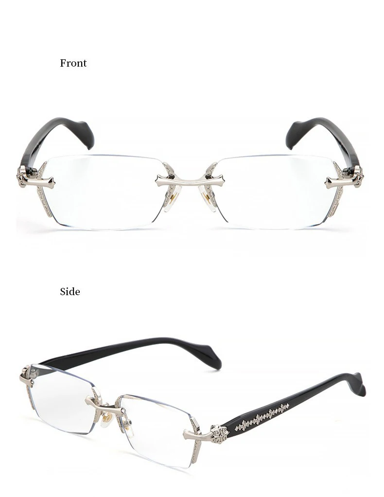 2024 Retro Rahmenlose Ultra Licht Frauen Männer Lesebrille Blockieren Blau Licht Computer Presbyopie Brillen Brillen + 1,0.. + 4,0 – Detail 8