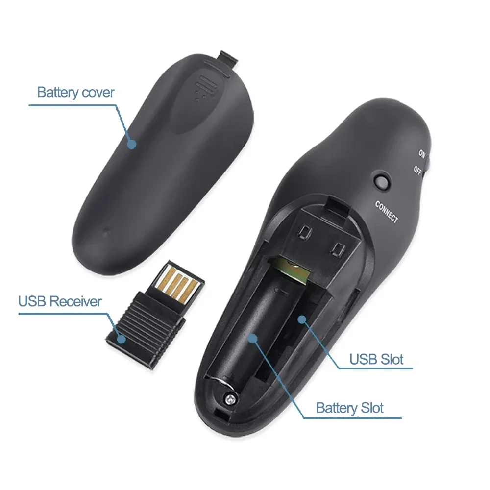مقدم لاسلكي PPT صفحة تيرنر USB مؤشر الفرس مقدم USB استقبال التحكم عن بعد لشريحة Powerpoint العارض