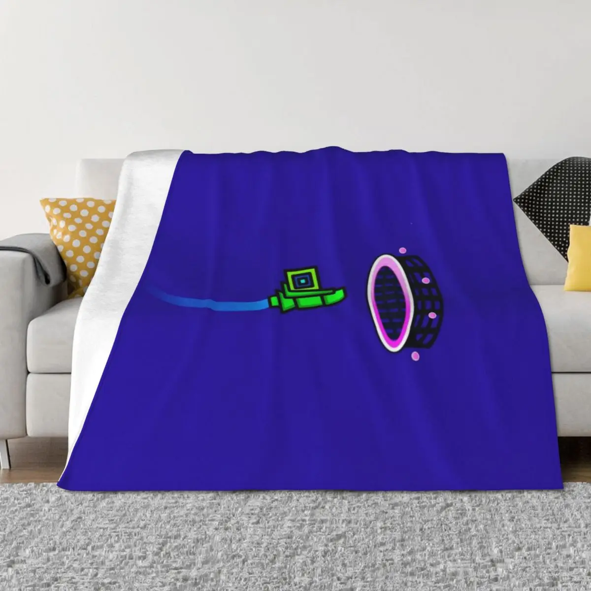 

Geometry Dash Throw Blanket Decorative Sofas Softest Kid'S Decoratives Blankets