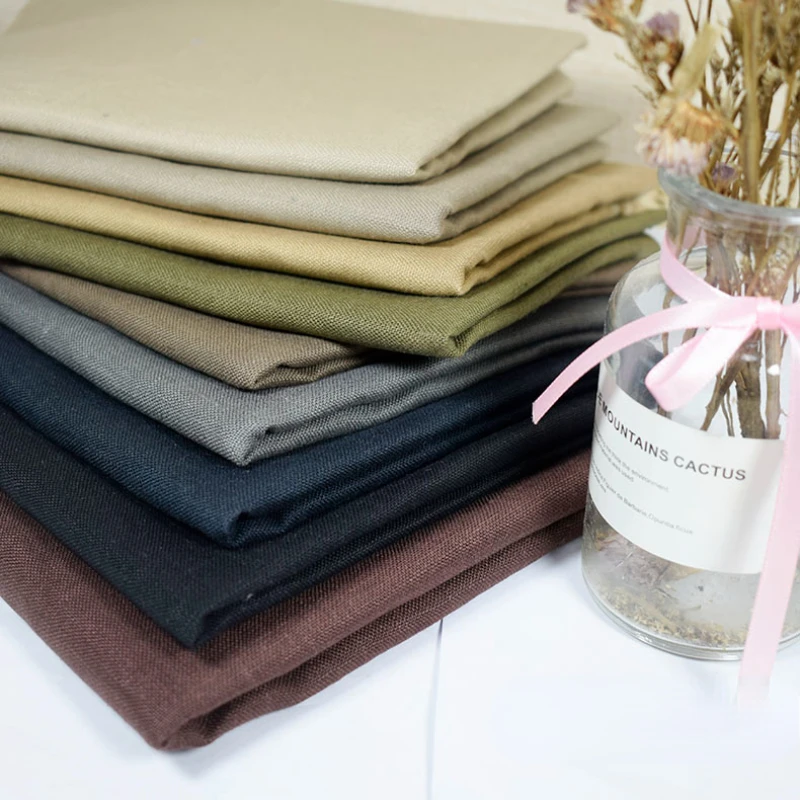 Pure Linen Fabric Clothing Spring Autumn Solid Color Suit Sofa Wholesale Cloth Per Meter Apparel Sewing Diy Material