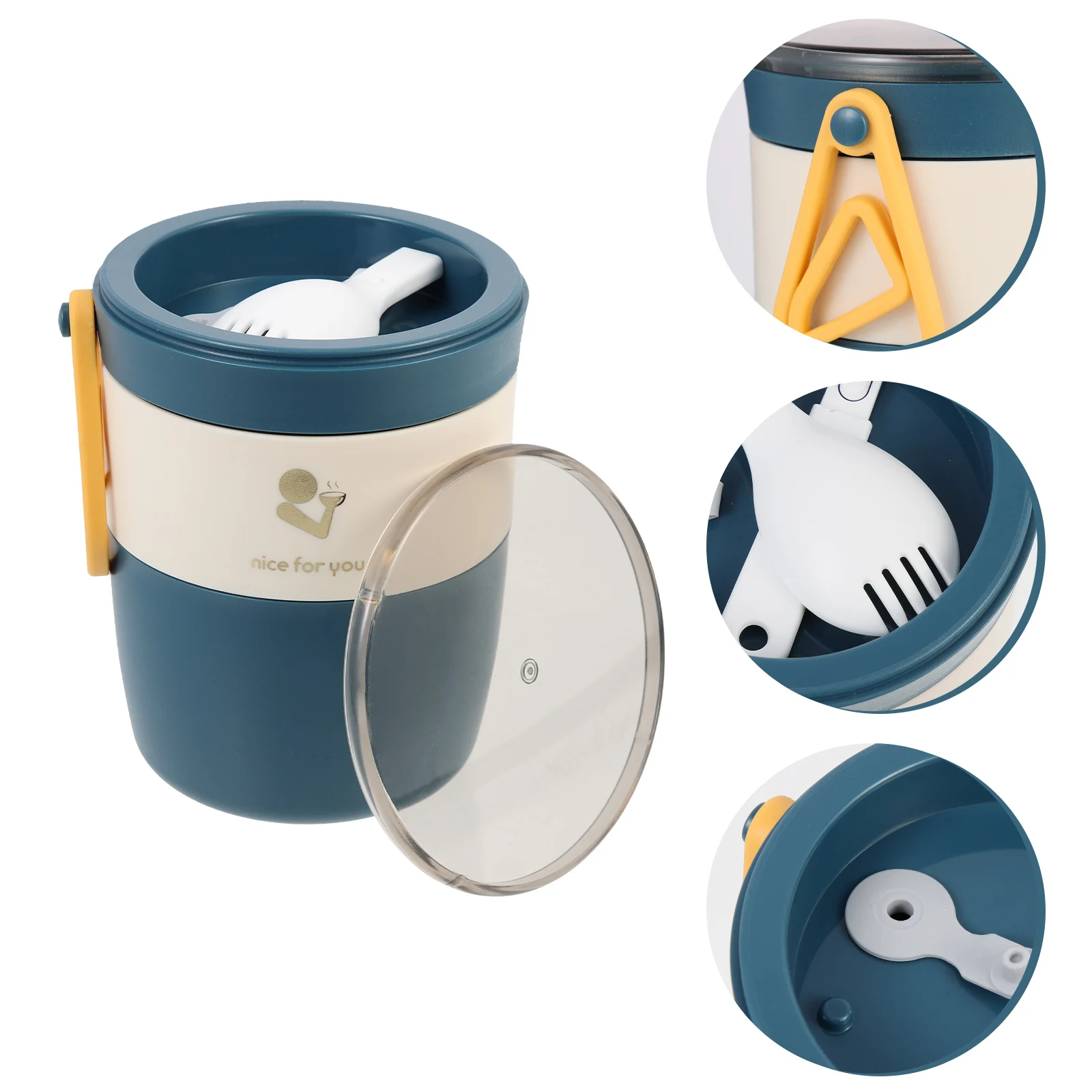 

Microwave Insulation Lunch Box Breakfast Cup Portable Porridge Insulated Hot Soup Plastic Food Jar Flask Student
