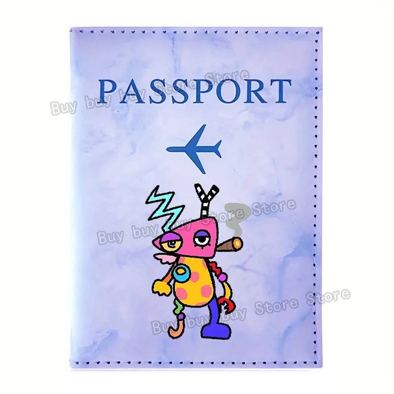 Anime Amazing Digital Circus Passport Case Cartoon Print Travel Passports Holder Plane Ticket Organizer Card Holder Coin Purse view 4