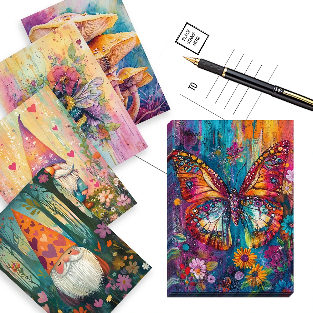 32 Postkarten, lebendiges Fantasy-Natur-Thema, Innendekoration für Schlafzimmer, Wandaufkleber, Nachrichtenkarten, Grußkarten, Gedenkpostkarten