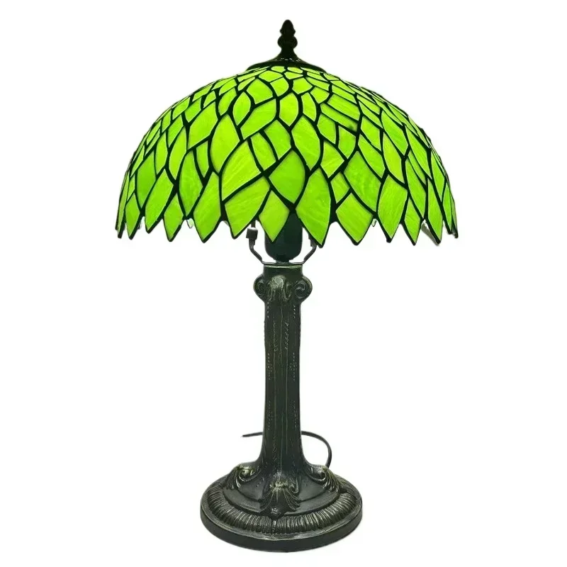 12 Inch 30cm Retro Manual Stained Glass Lampshade Tiffany Table Lamp Lamparas De Mesa Para El Dormitorio