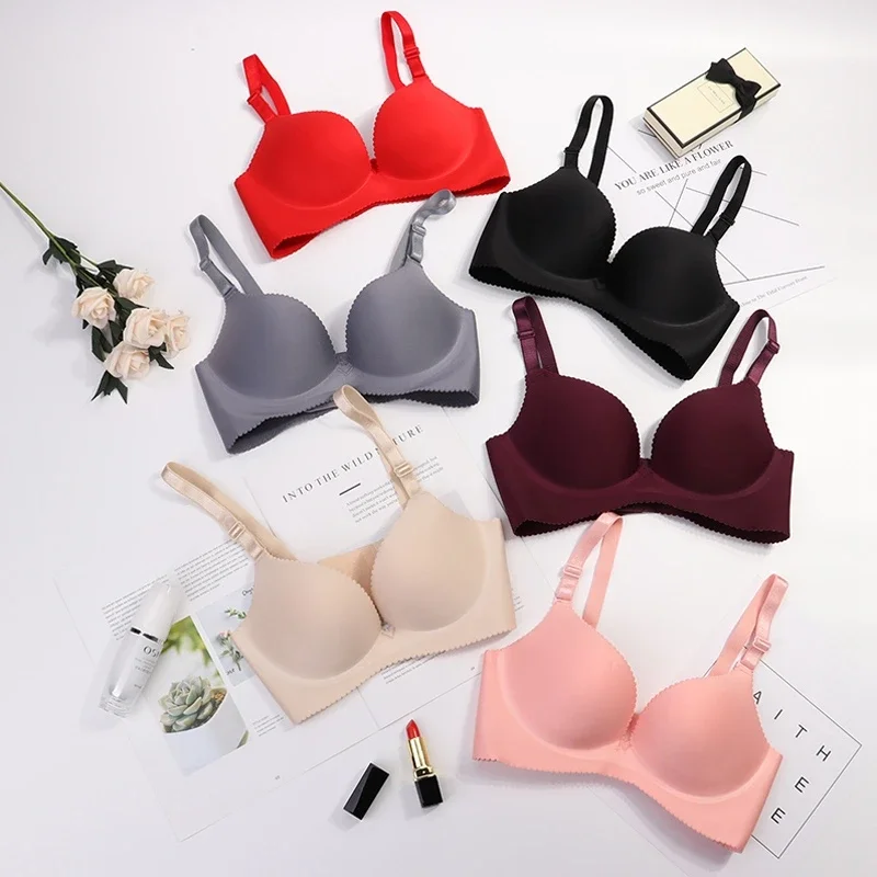 

Plus Size Women Bras Sexy Deep U Cup Bras Non-wire Bralette Push Up Solid Seamless Bra Female Backless Intimates Underwear
