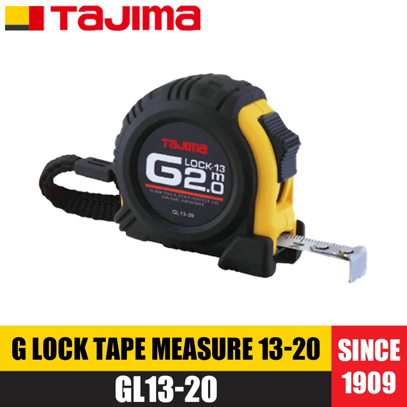 TAJIMA GL13-20/GL16-35/GL19-50 G cinta métrica de bloqueo herramientas de medición de carpintería resistente a caídas y al deslizamiento 2/3,5/5m