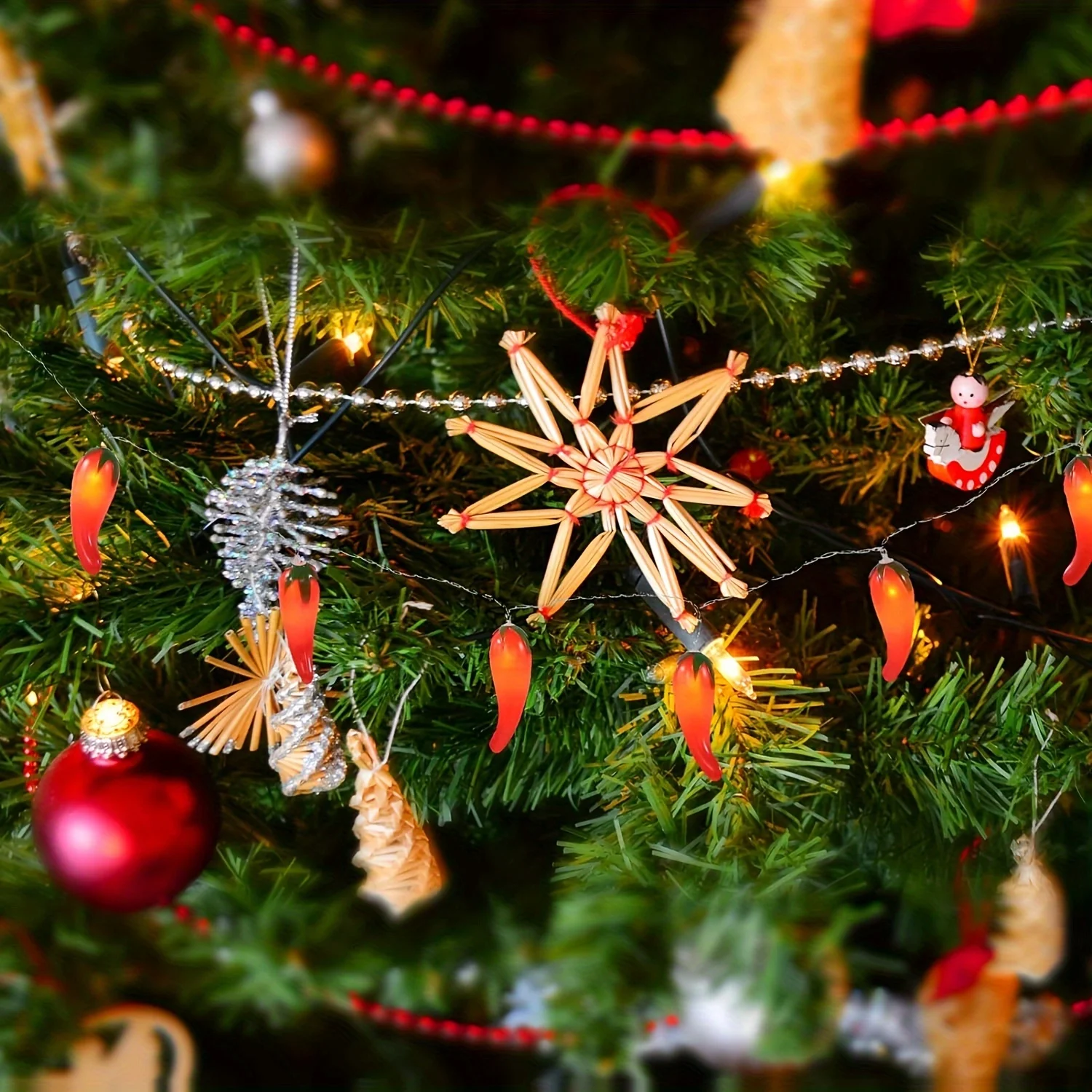 الشمسية الأحمر الفلفل الحار سلسلة ضوء في الهواء الطلق حديقة الشمسية مصباح للزينة عيد الميلاد الحصاد أضواء لحديقة الشرفة عطلة غرفة ديكور #3