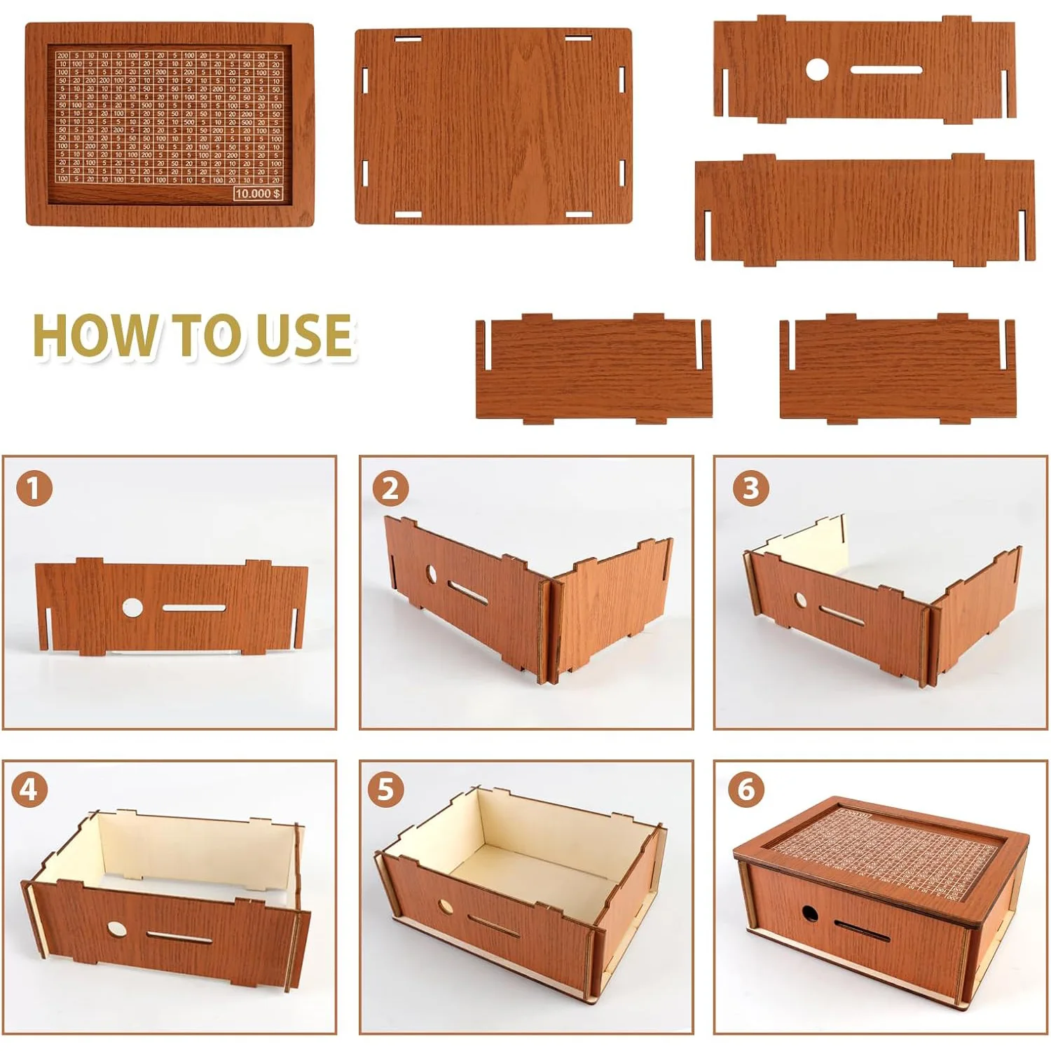 Wooden Savings Challenge Box, - огляд і ціна Home Security Number