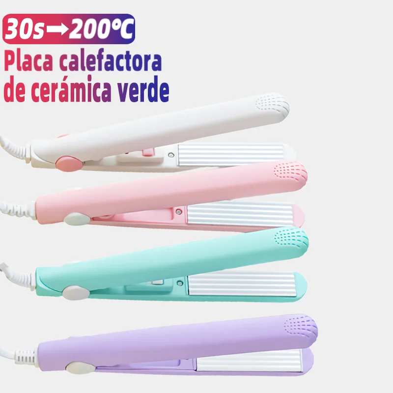 Nuevo en rizador de pelo 3 en 1, mini aparato de peinado profesional corrugado