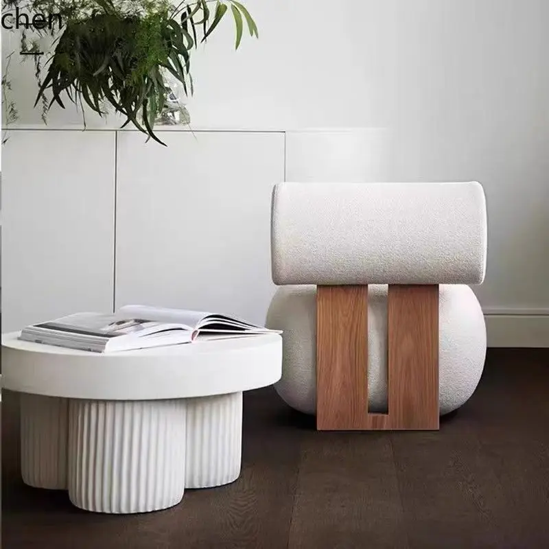 HXL كريم نمط كرسي أريكة واحد النسيج طاولة المحادثة وكرسي مجموعة الخشب الصلب المنقولة #3