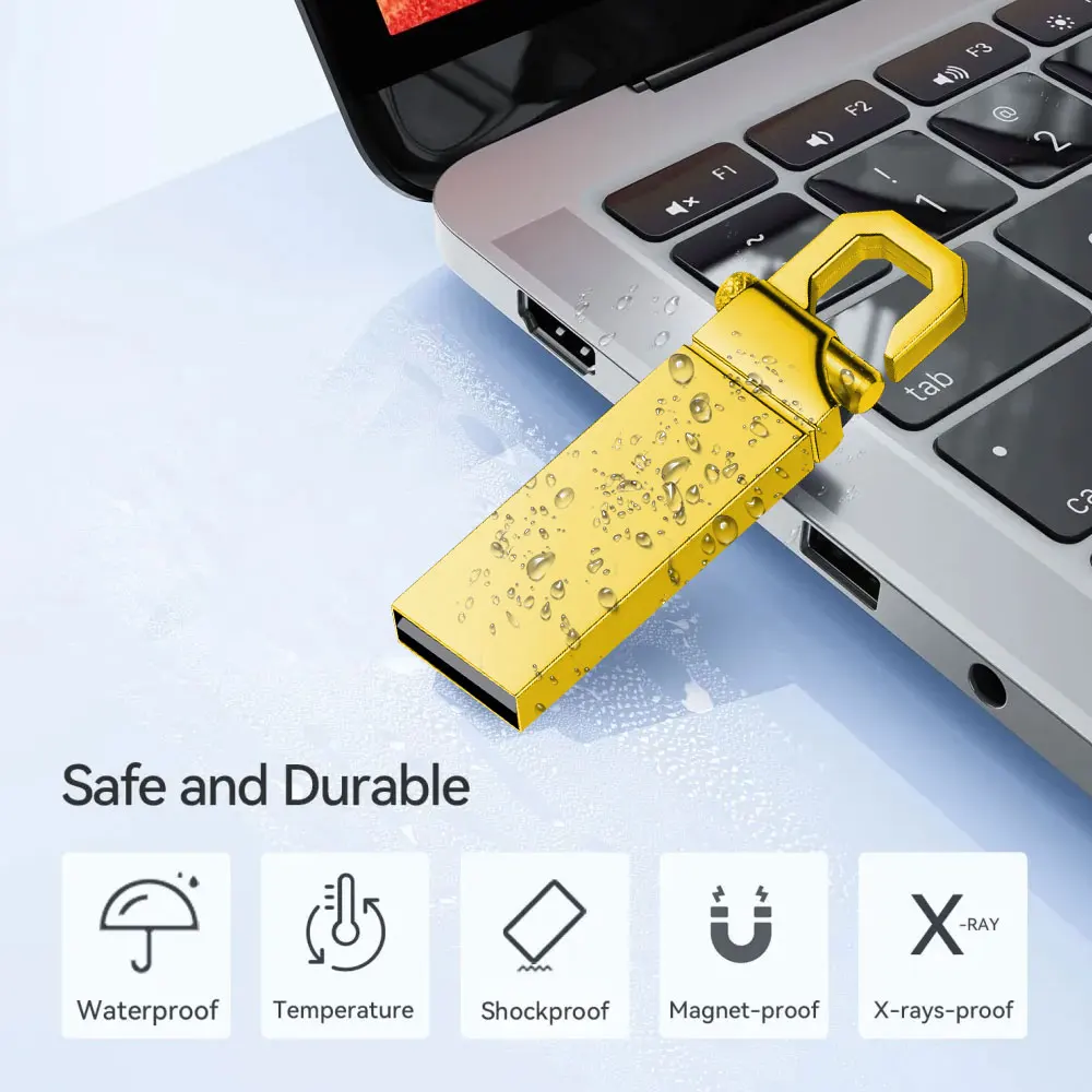 Metal Mini Pen Drive 4GB флешка USB 2.0 Flash Drive 8GB 64GB Gold Creative Business Gift 32GB for Computer Memory Stick 128GB