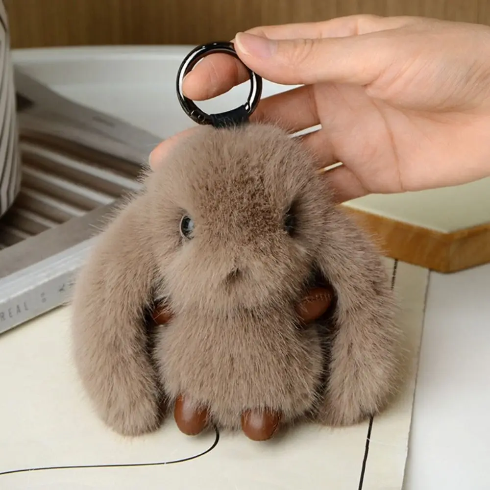 Breloczek Pluszowy Królik, Puszysty Króliczek, Zabawka, Zawieszka do Torby, Króliczek, Pluszowy Brelok, Kawaii, Pompom, Pluszowa Zawieszka Króliczek, Ozdoby do Torby