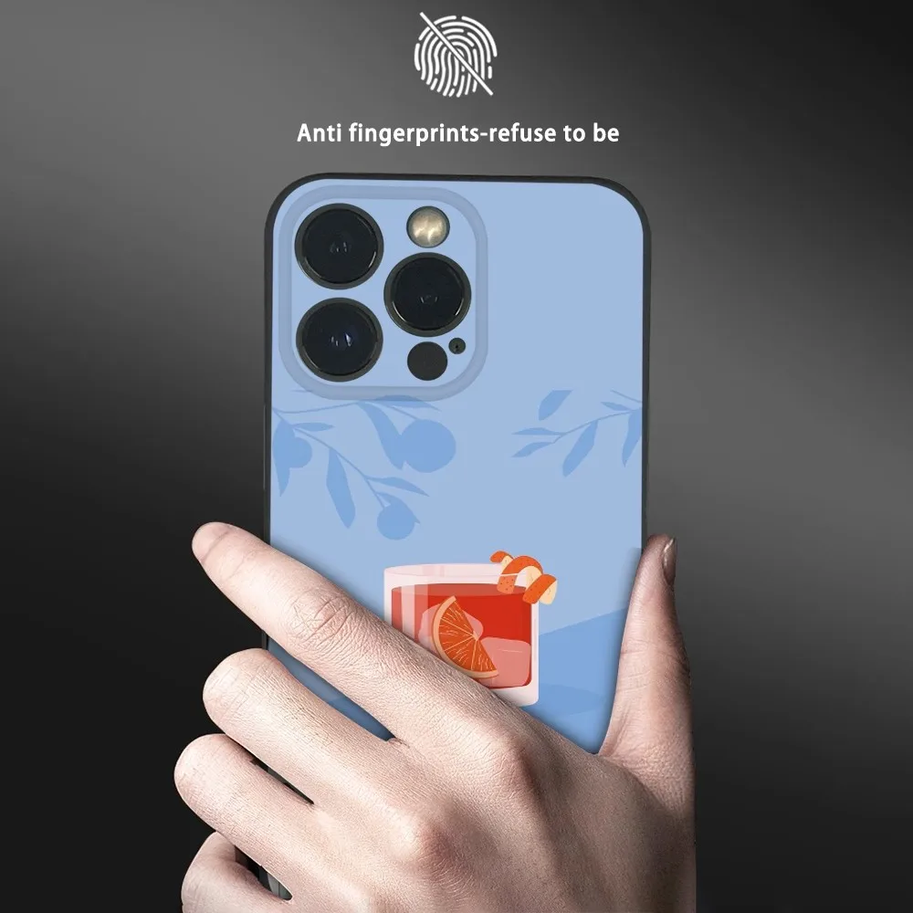 Negroni كوكتيل حالة الهاتف آيفون 16 15 14 13 برو ماكس زائد البسيطة متجمد لينة شل فوندا