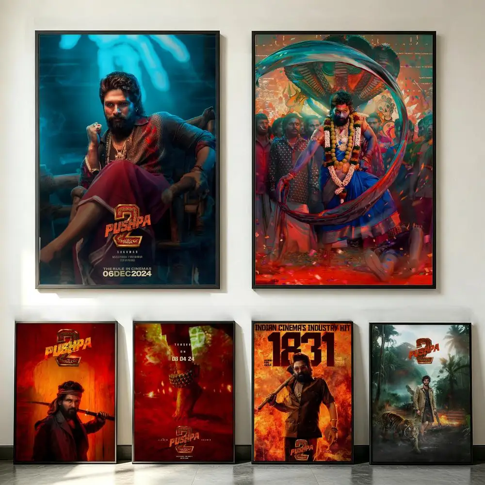 movie Pushpa 2: The Rule Poster Poster HD Trendy SelfAdhesive Wall Art Print For Living Room Bedroom Dorm Office Home Gift
