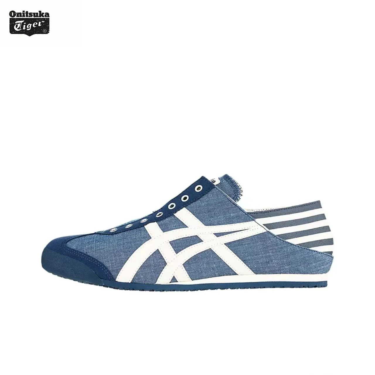 Asics Onitsuka Tiger MEXICO 66 Low Side Sneaker Women Men Blue Canvas Shoes