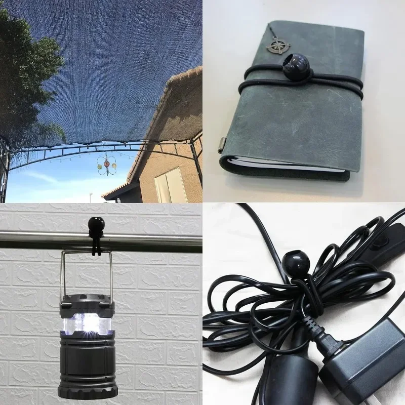 10 قطعة بنجي الكرة الأقمشة قماش القماش المشمع سارية العلم العلاقات الحبل ينتهي حبل مرن الدانتيل الثابتة قارب القطب التخييم خيمة الملحقات