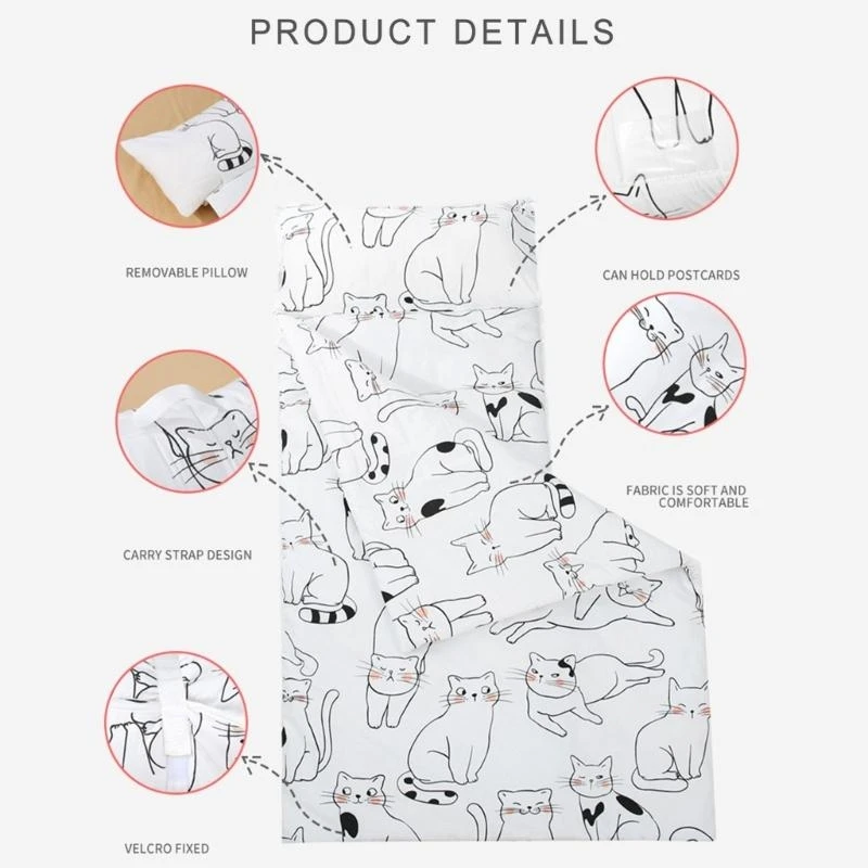 J15U طفل صغير كيس النوم كيس النوم بطانية وسادة نوم للأطفال مع وسادة قابلة للإزالة #2