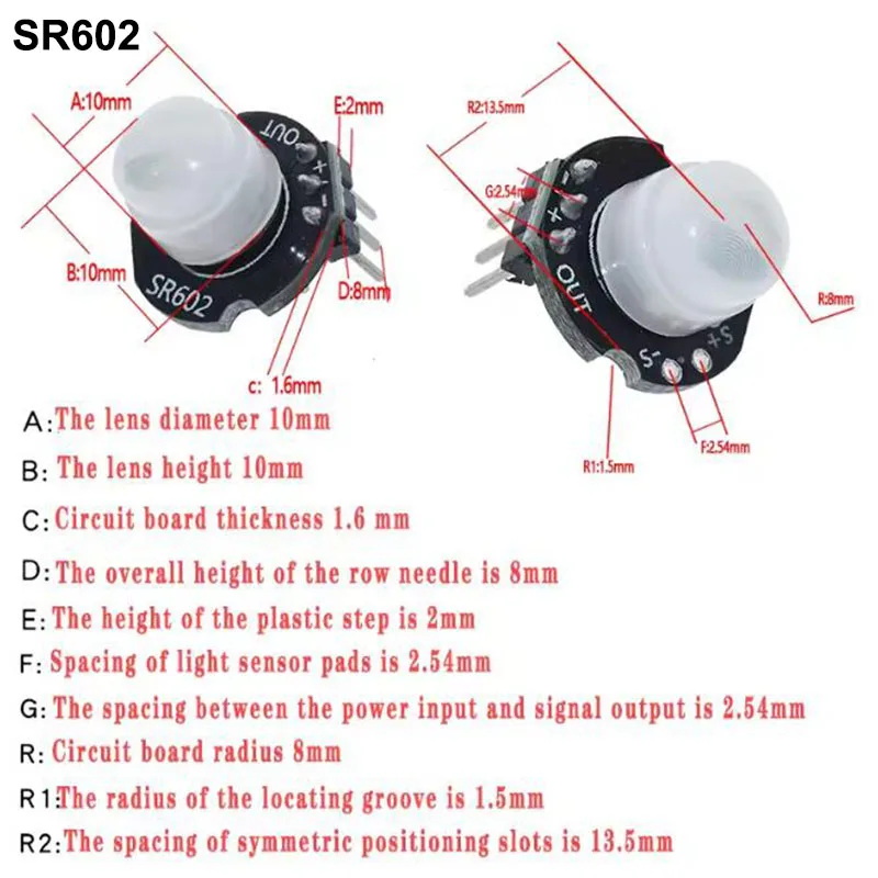 SR 505 HC-SR505 SR602 وحدة ضبط الأشعة تحت الحمراء Pyroelectric الأشعة تحت الحمراء PIR محس حركة كاشف وحدة قوس لاردوينو q1 فولت