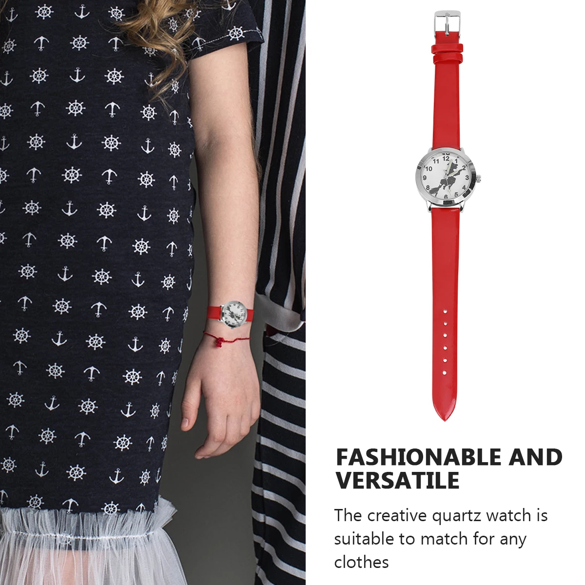 ساعة مضيئة للفتيات الصغيرات ساعات الهالوين للأطفال الصغار مصنوعة من خليط معدني رقميًا