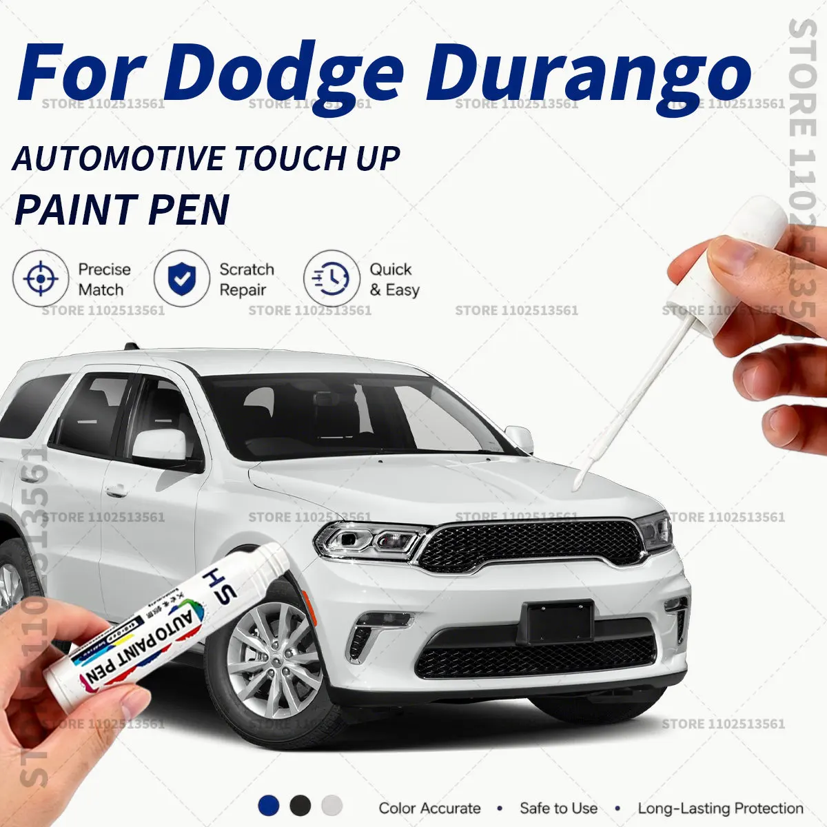 Automotive Touch Up Paint Pen Car Paint Scratch Remover Quick Dry Repair Brush for Vehicle Paint For Dodge Durango Black White