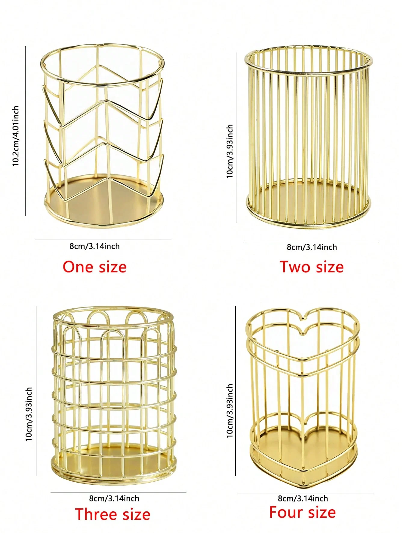 1psc حامل أقلام معدني مجوف، تخزين بسيط للمكياج