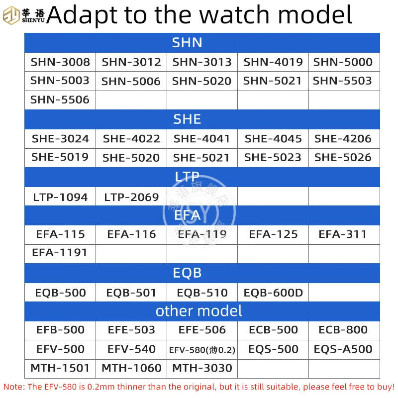 مرآة زجاجية من Shenyu-sapphire للساعة ، إكسسوارات للساعة ، إلخ من casio