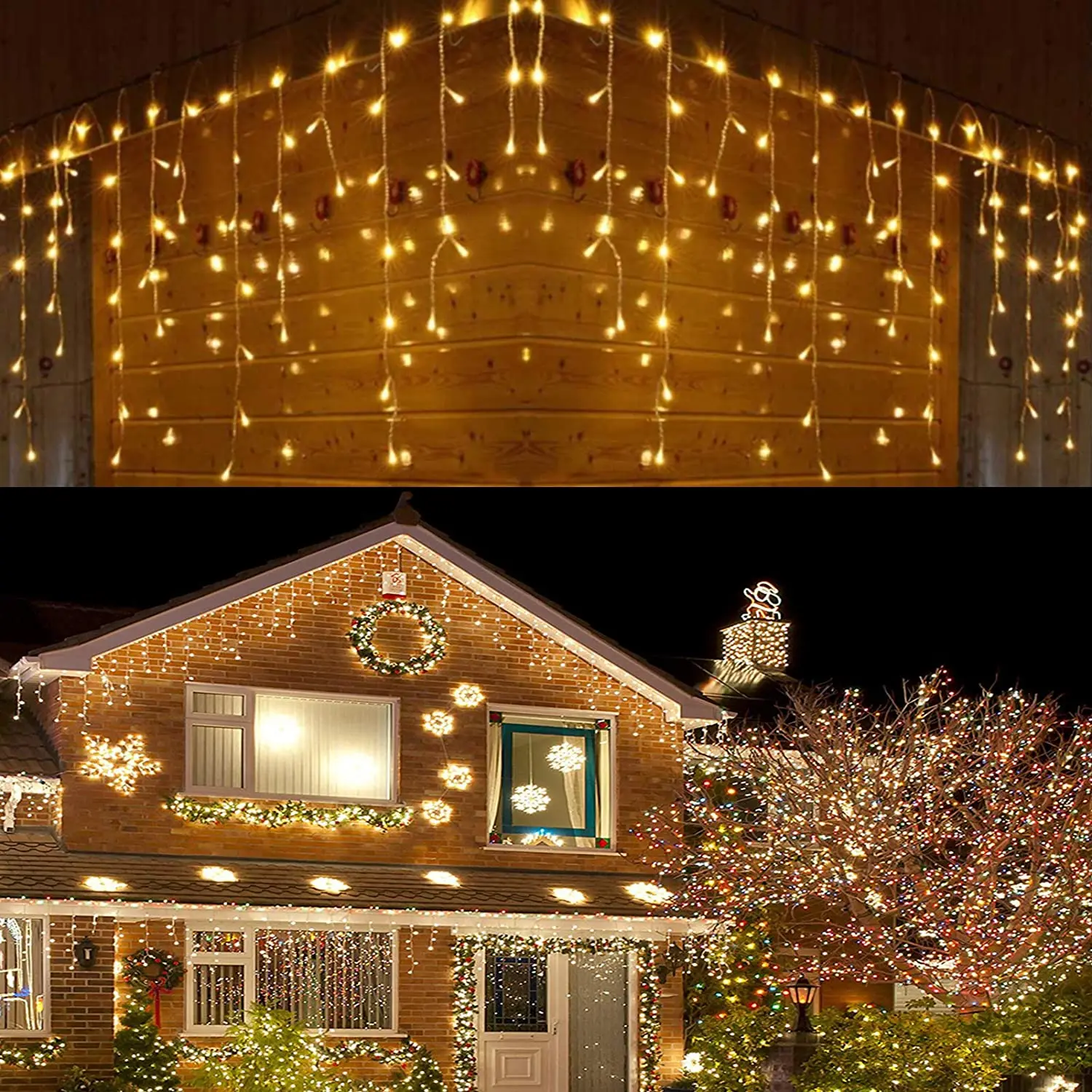 

Christmas Icicle Lights Outdoor LED Curtain Fairy String Lights New Year Decoration 2022 For Xmas/Indoor/Window Decor