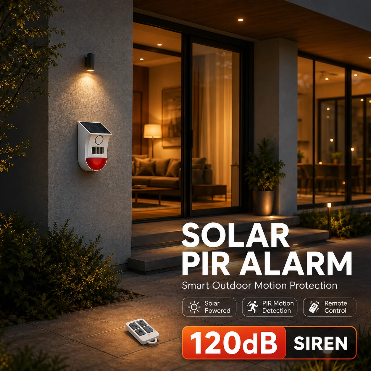 Tuya WiFi 2in1 Solar Motion Sensor Alarm 120dB Solar Siren Alarm Smart Life APP Remote Alert for Home Yard Garage gardens
